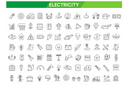 Electricity icons. Power symbols, an Object Illustration by Tettygreen (Thumbnail 1 of 3)