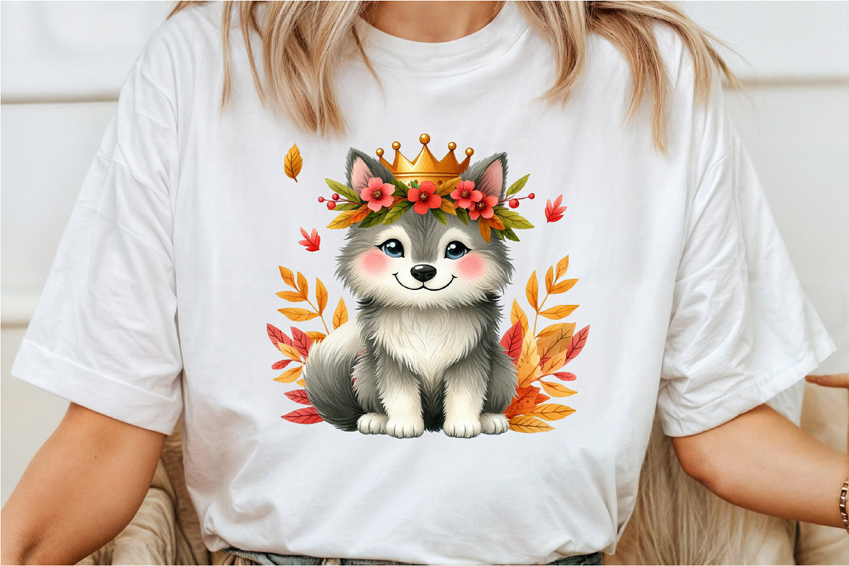 Watercolor Fall Autumn Wolf Clipart, an Illustration by Rose Art (Photo 5 of 8)