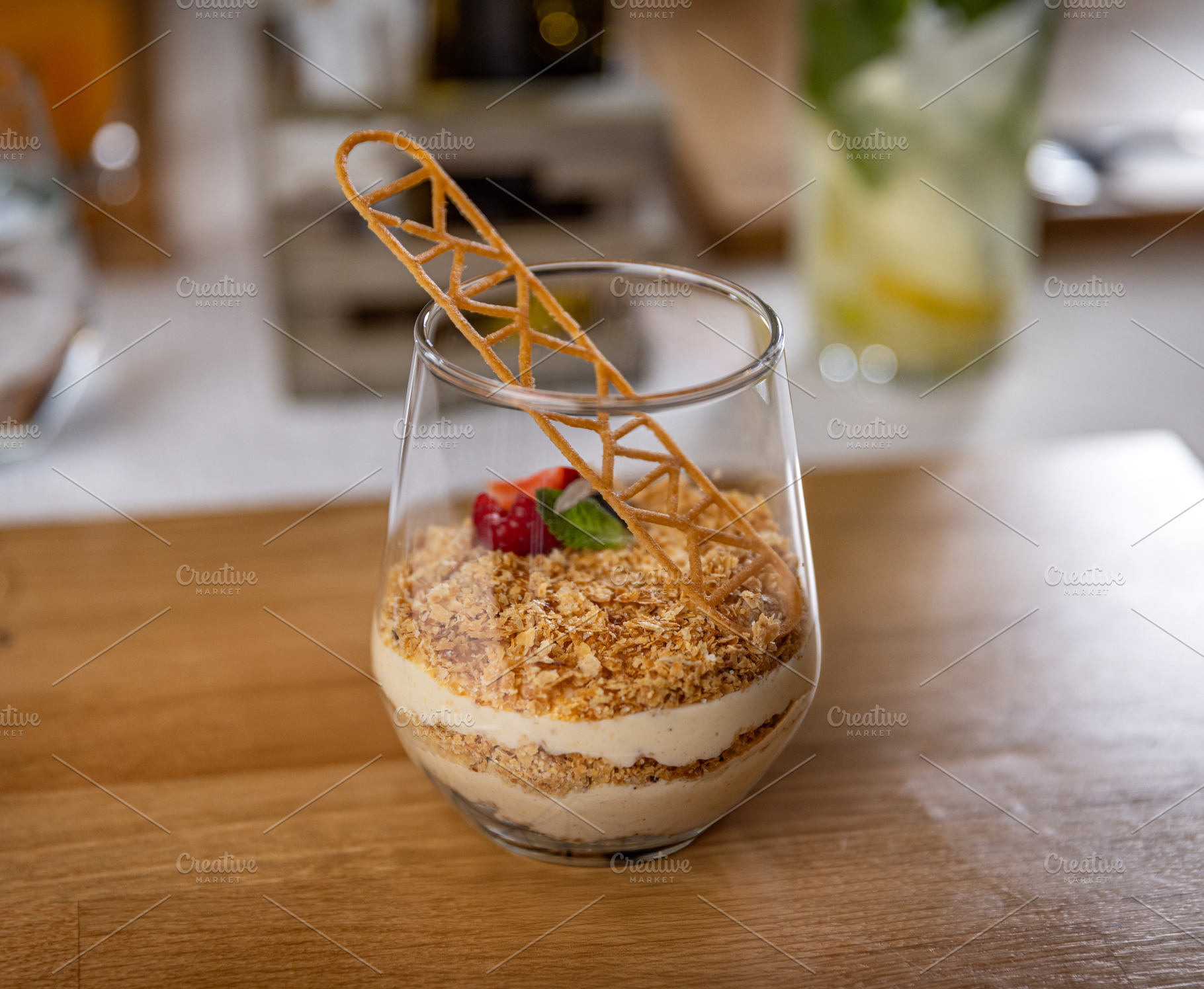 Delicious layered dessert, a Photo by Grafvision photography