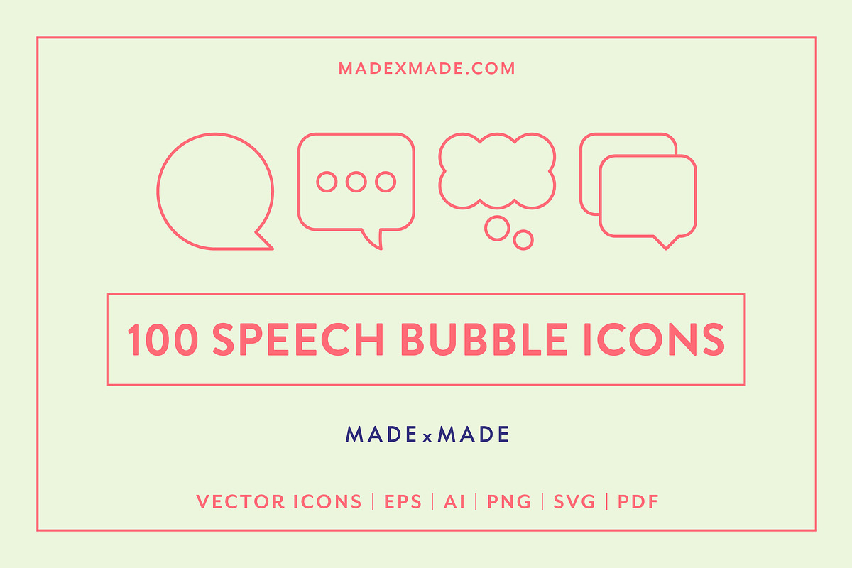 Speech Bubble Icons, an Outline Icon by Made by Made (Photo 1 of 7)