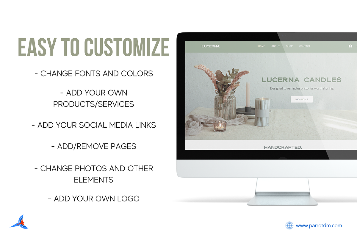 Candle Store Website for Wix, a Shopify Template by Parrot Designs (Photo 4 of 4)