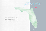 Watercolor Map of Florida, an Illustration by Beloved Paper (Thumbnail 4 of 6)