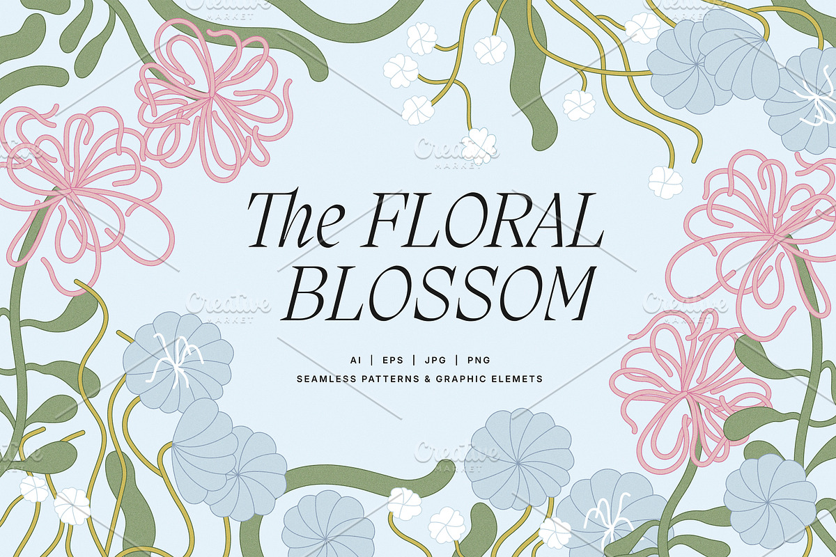 Floral Blossom. Seamless patterns, a Pattern Graphic by oxygen_8 (Photo 1 of 8)