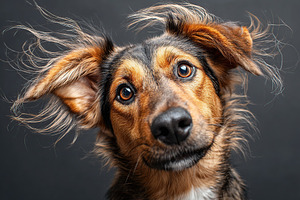 Close-up portrait of a curious dog, an Animal Photo by AlyaAnd