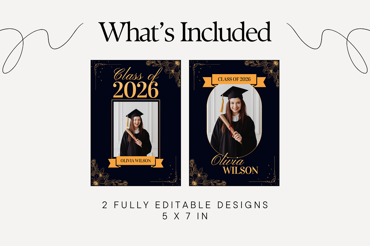 Graduation Announcement Template, a Card Template by Anna Design Studio (Photo 2 of 5)