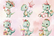 Watercolor Baby Dino Clipart Bundle., an Illustration by SVGArt (Thumbnail 6 of 9)