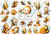 Bee Clipart Watercolor, an Illustration by Designworld (Thumbnail 1 of 5)
