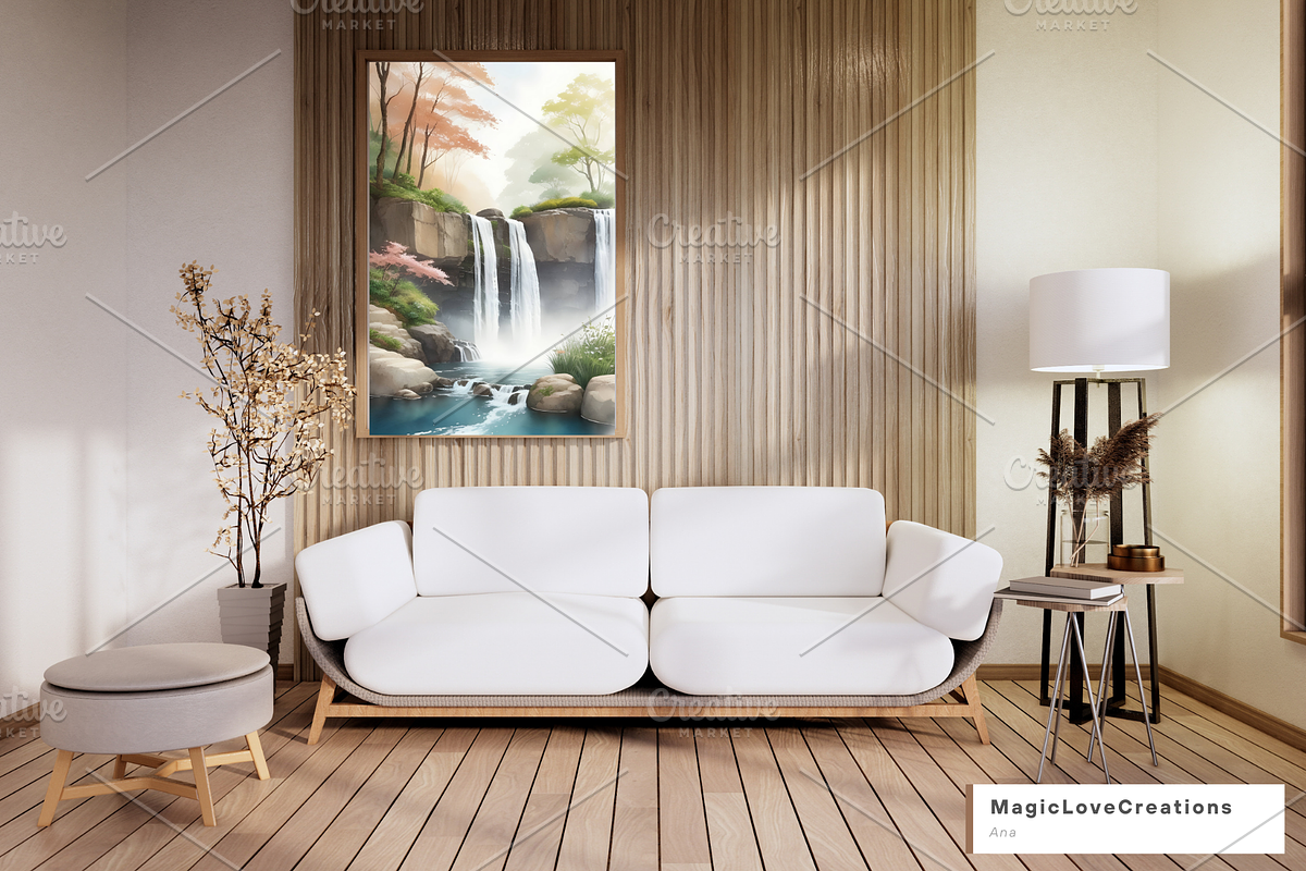 Waterfall Printable Watercolor Wall, a Poster Template by MagicLove Creations (Photo 2 of 8)