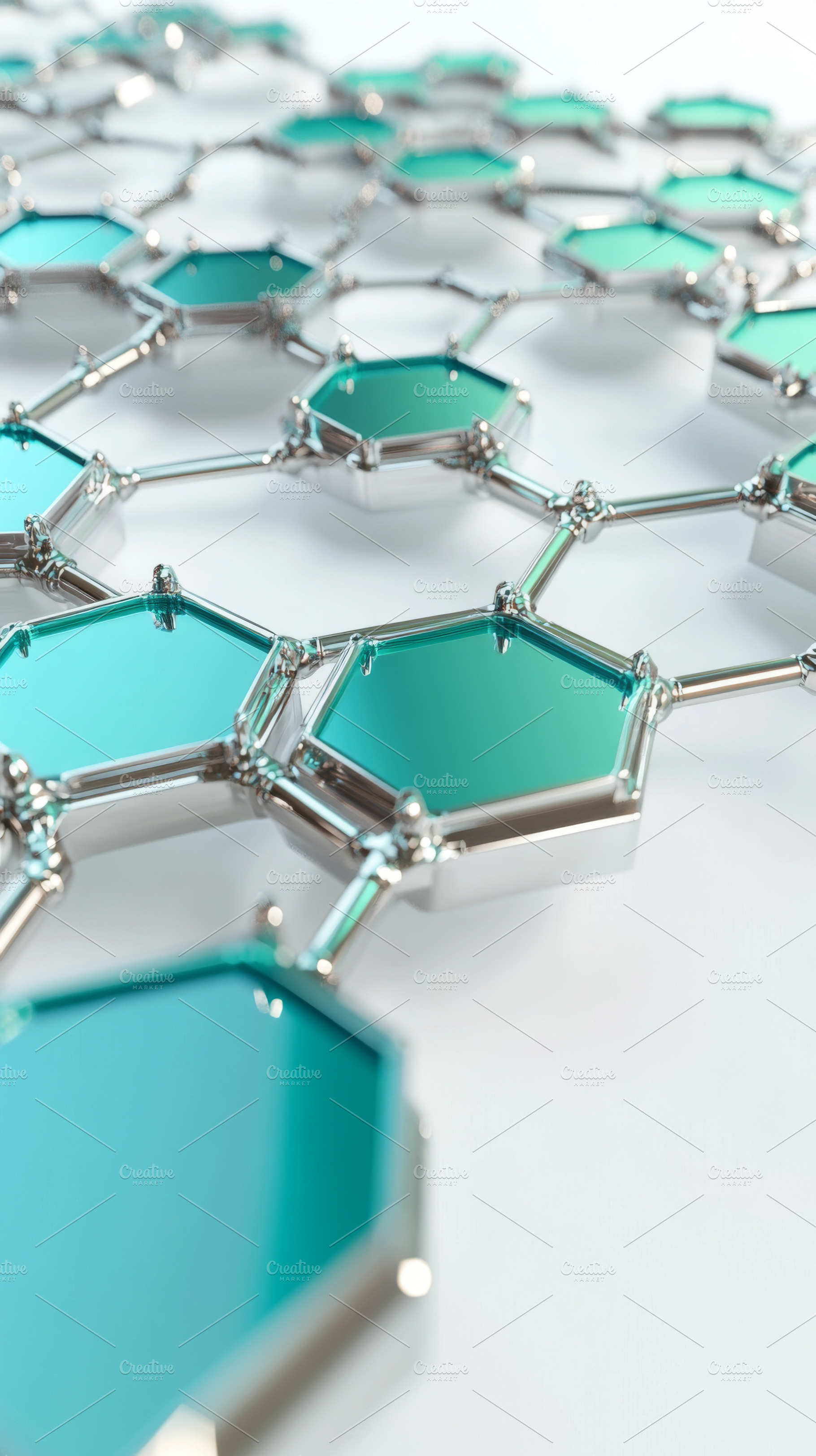 Abstract render of metallic honeycom, a Photo by Dvoevnore photos