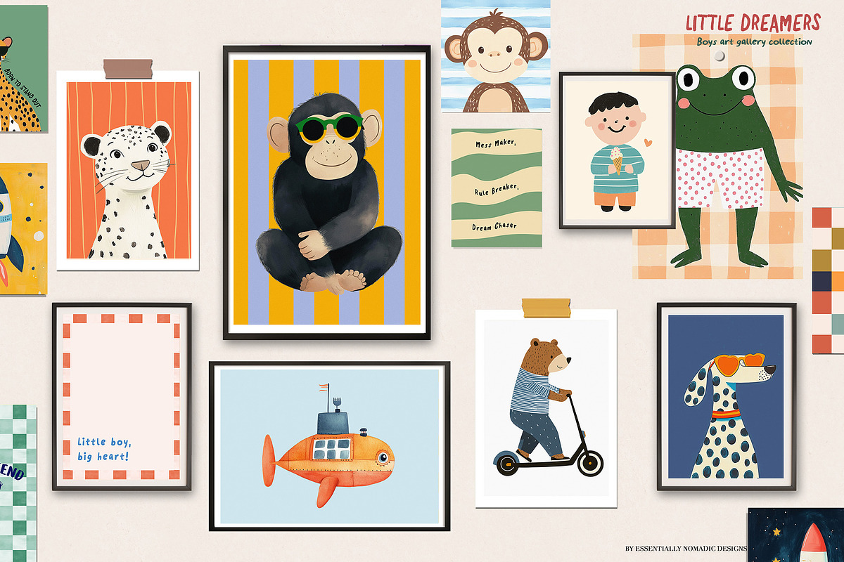 Boys Room Nursery Wall Art Prints, a Background Graphic by Essentially Nomadic (Photo 6 of 11)