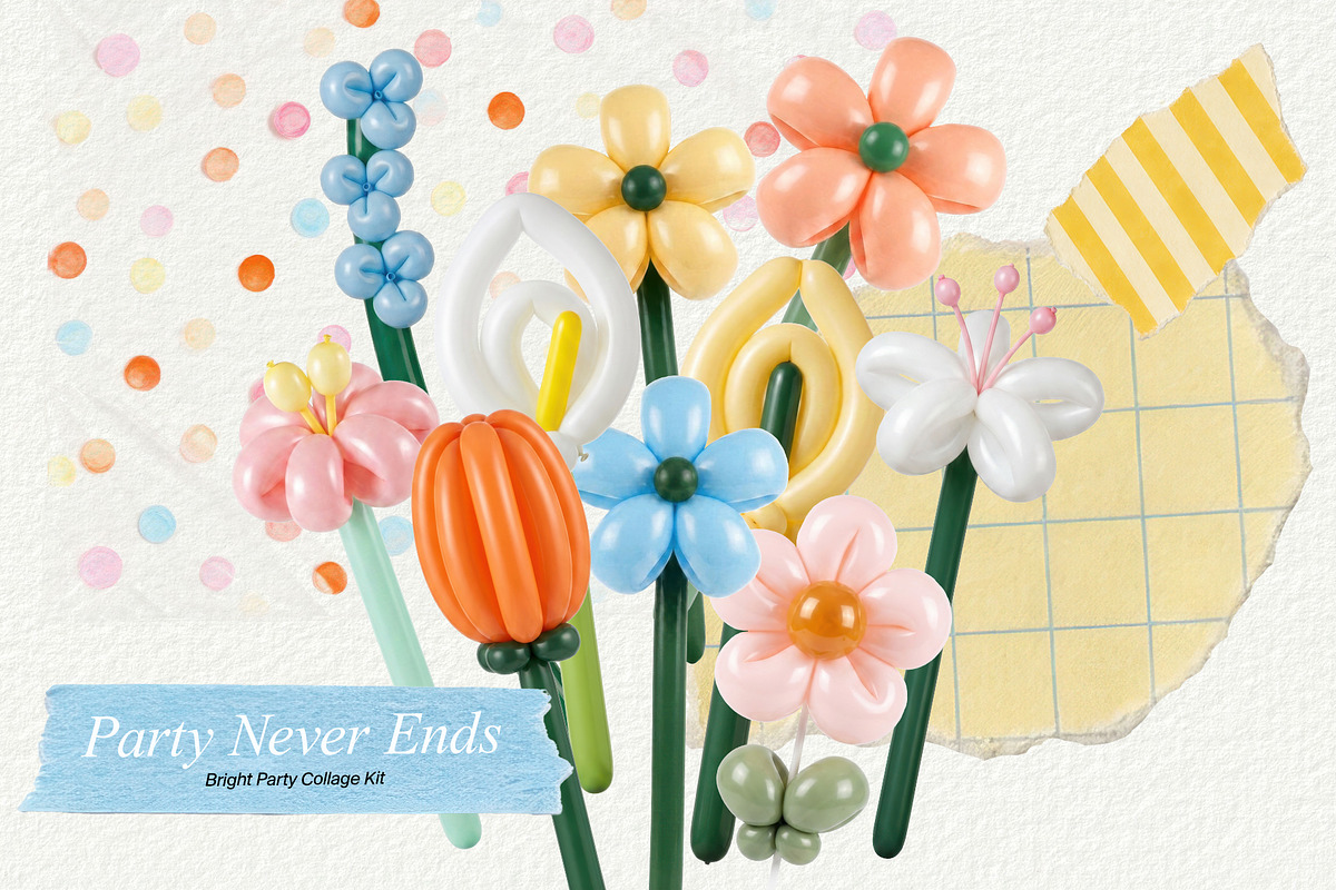 Party Never Ends: Bright Collage Kit, an Object Graphic by divanovskaya_nv (Photo 3 of 17)