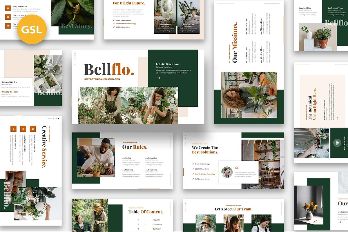 Bellflo - Botanical Google Slides, a Presentation Template by Fit-tee (Photo 1 of 6)