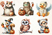 Halloween Mummy Animals Clipart, an Illustration by DreamCafeArt (Thumbnail 3 of 7)