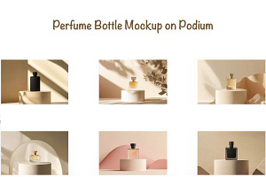 Perfume Bottle Mockup on Podium, a Presentation Template by VetalStock