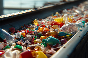 Plastic waste sorting and shredding, an Industrial Photo by Lermont51