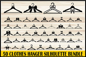 Clothes Hanger SVG Silhouette Bundle, a Decorative Illustration by yasushie