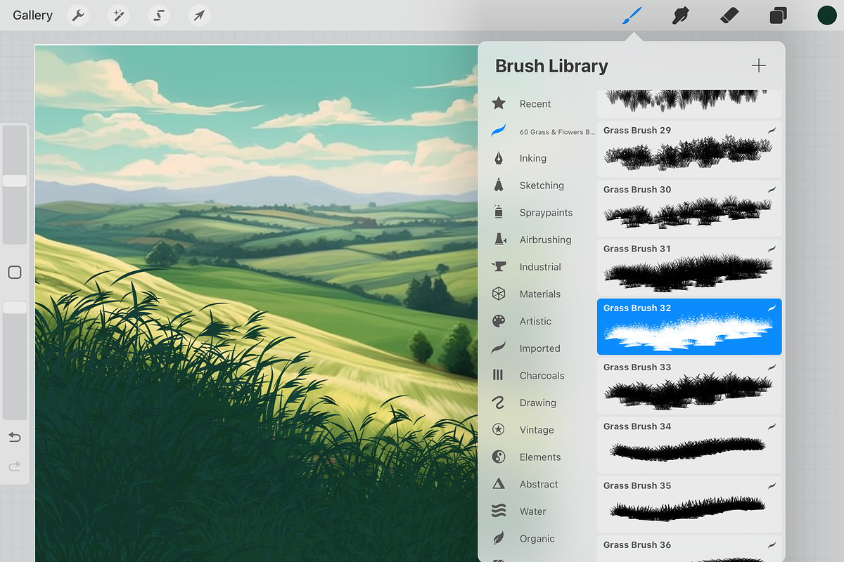 Procreate Grass and Flower Brushes, a Brushes & More by HopeArtIllustration (Photo 4 of 7)