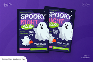 Spooky Night Sale Promo Flyer, a Flyer Template by Annora Studio