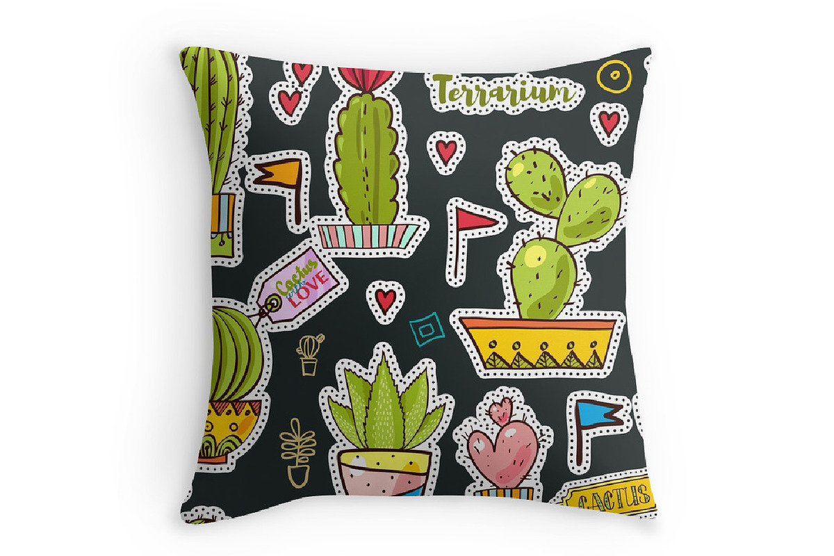 Set Fashion patches with cacti, an Illustration by KundolaArt (Photo 2 of 7)