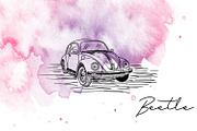 VW Beetle hand drawn illustration, an Illustration by Piro Concept (Thumbnail 3 of 3)