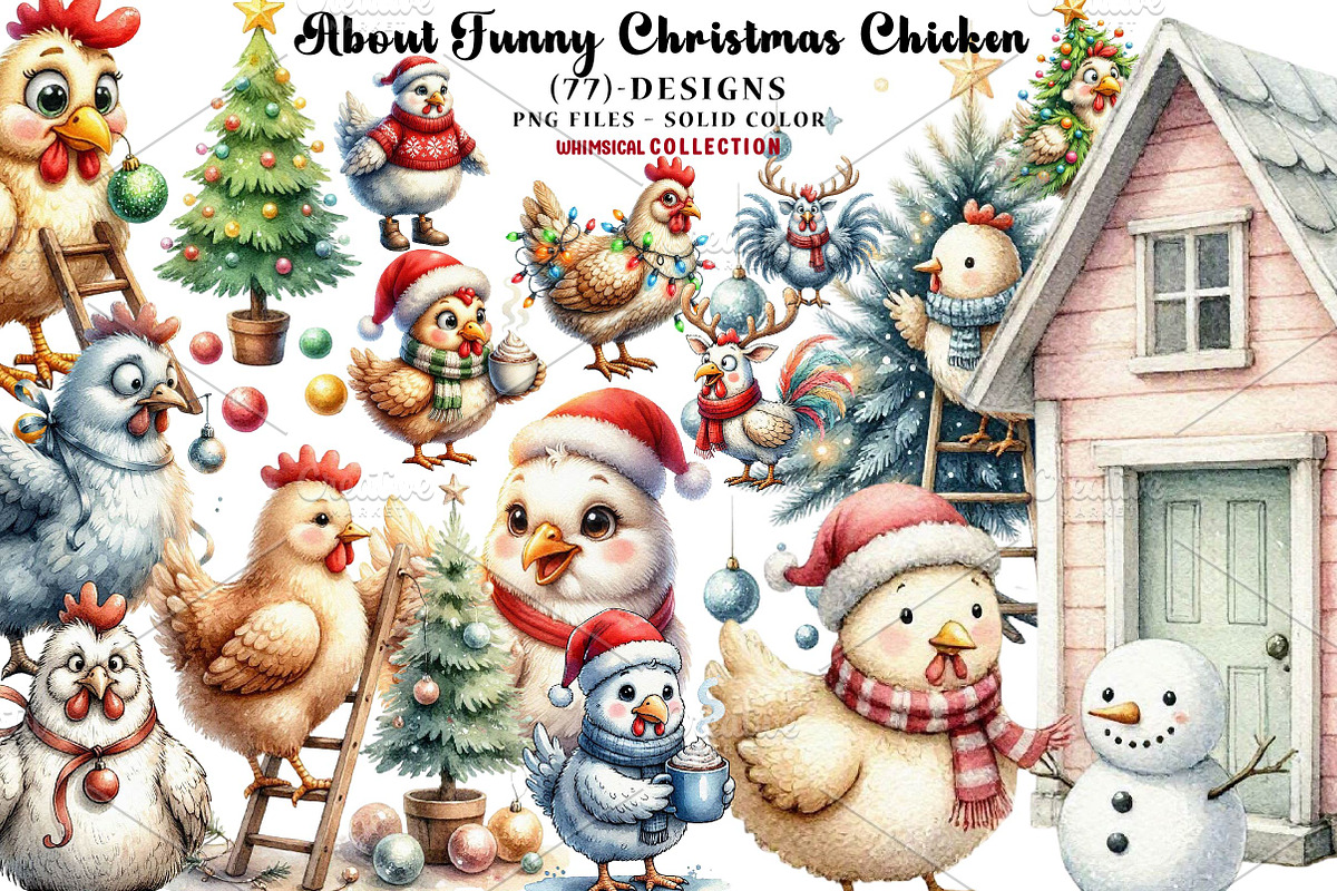 About Funny Christmas Chicken, a Seasonal Illustration by CreationArt (Photo 1 of 7)
