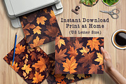 Autumn Ember Leaves Journal Pages, a Background Graphic by V Design Creator (Thumbnail 2 of 12)