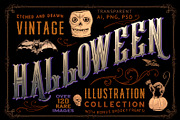 Rare Vintage HALLOWEEN Clipart Set, an Object Graphic by Roulette Studio (Thumbnail 1 of 8)