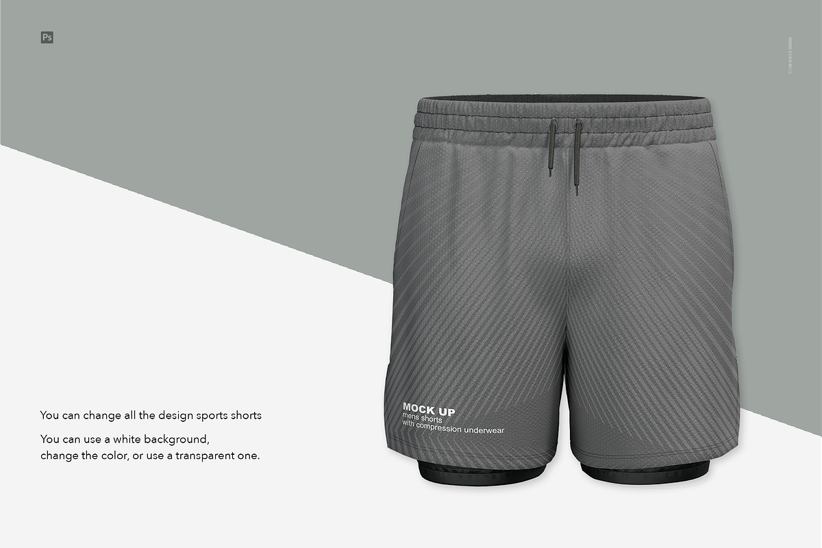 Mens shorts with compression underwe, a Bottom Mockup by Irena Matiash shop (Photo 6 of 6)