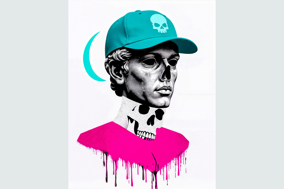 Surreal Streetwear Skull, an Object Illustration by StockVerse Creative (Photo 3 of 4)
