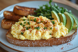 Scrumptious breakfast platter featur, a Photo by Tanuart