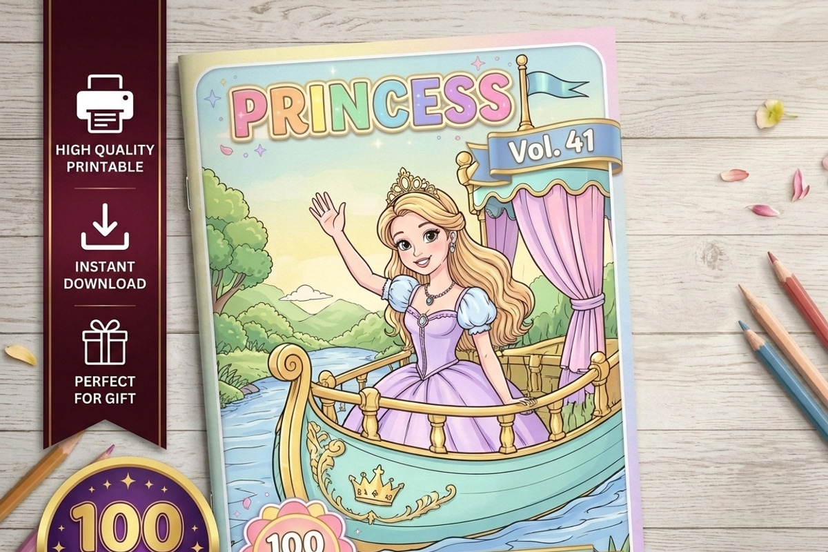Magical Princess Coloring Book Vol41, a Person Illustration by ikarifq shop (Photo 1 of 7)