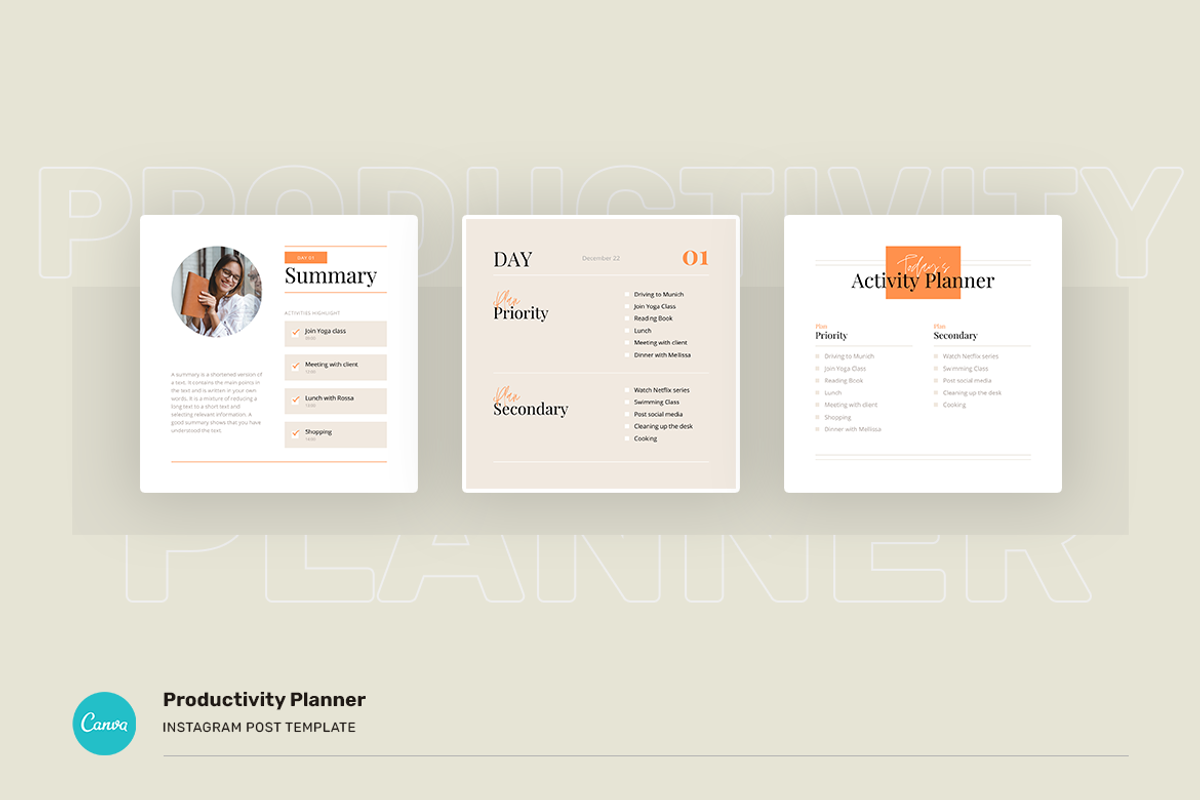 Productivity Planner Instagram Canva, a Social Media Template by peterdraw (Photo 12 of 14)