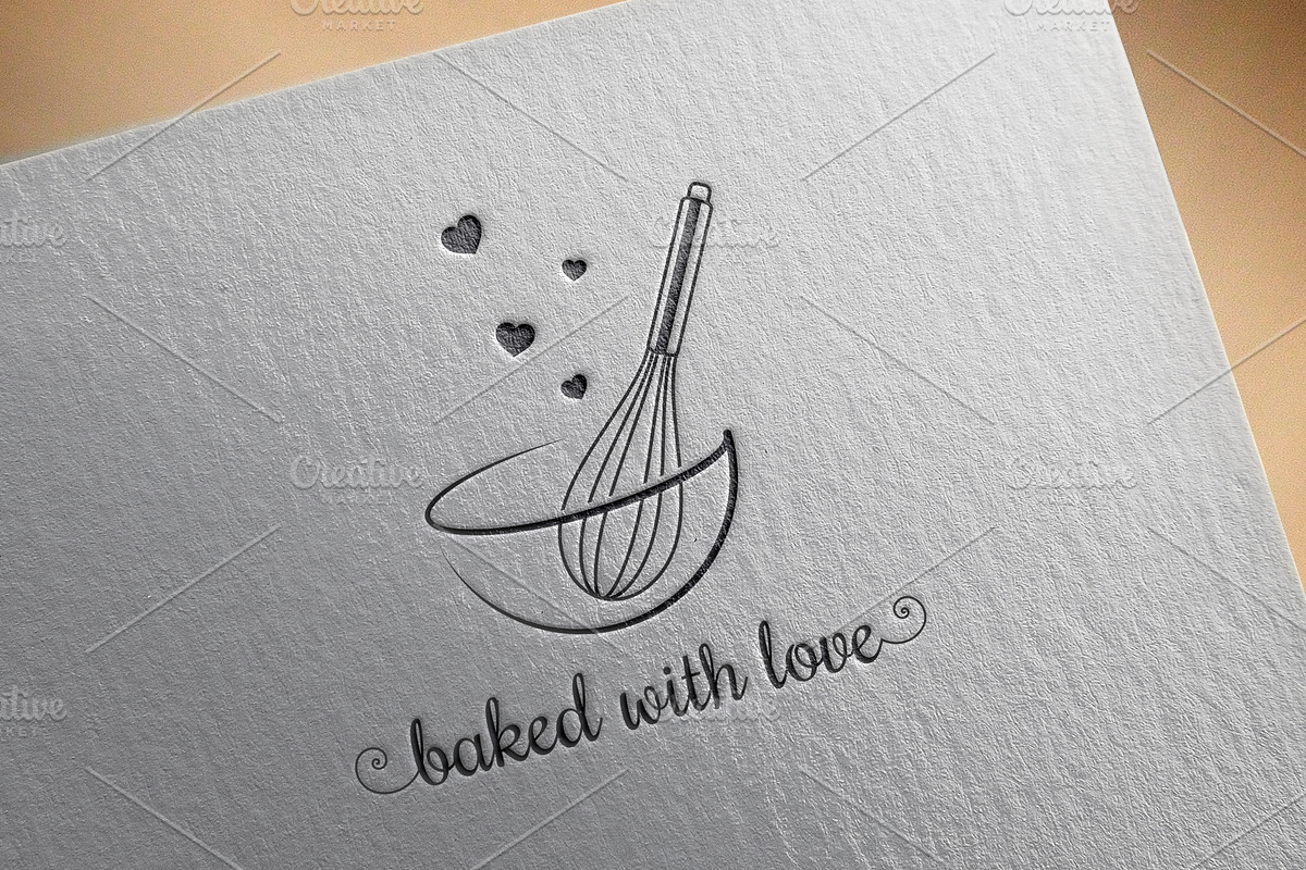 Baking with wire whisk logo on white, an Object Illustration by PushLogo (Photo 3 of 3)