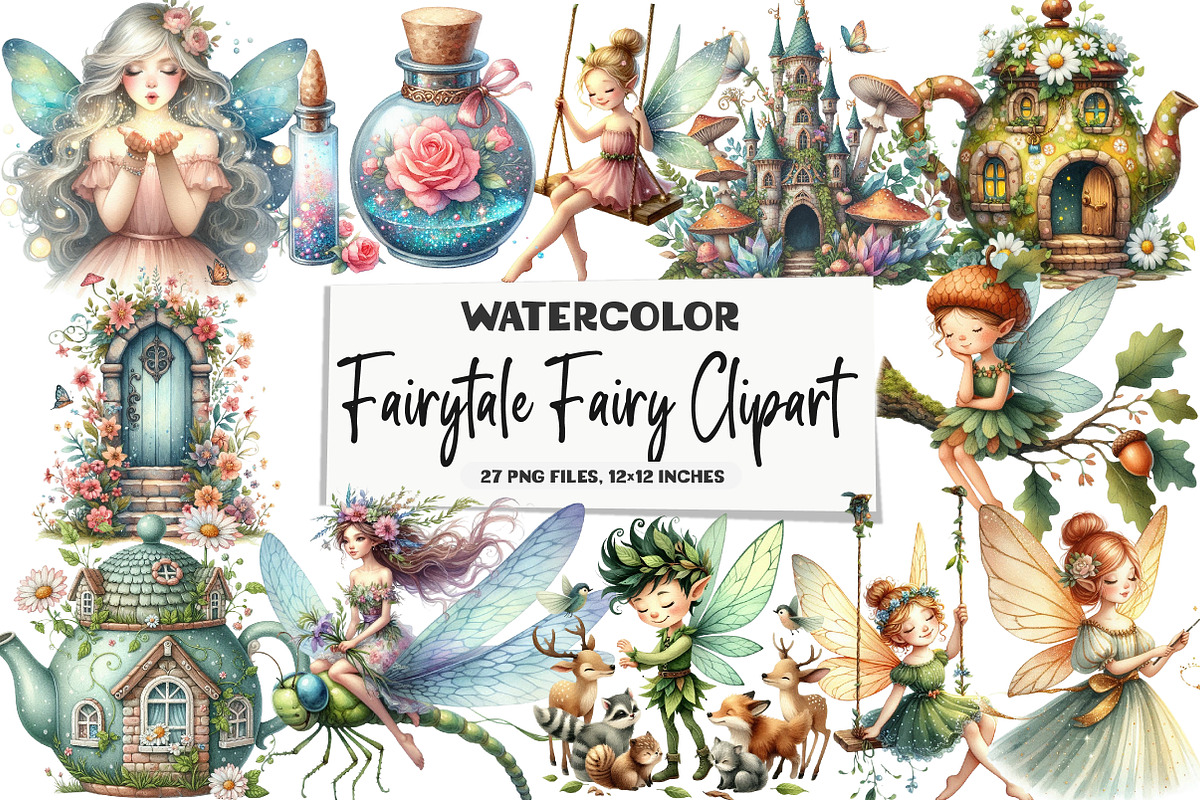 Fairytale Fairy Clipart, an Illustration by DreamArtGraphic (Photo 1 of 5)