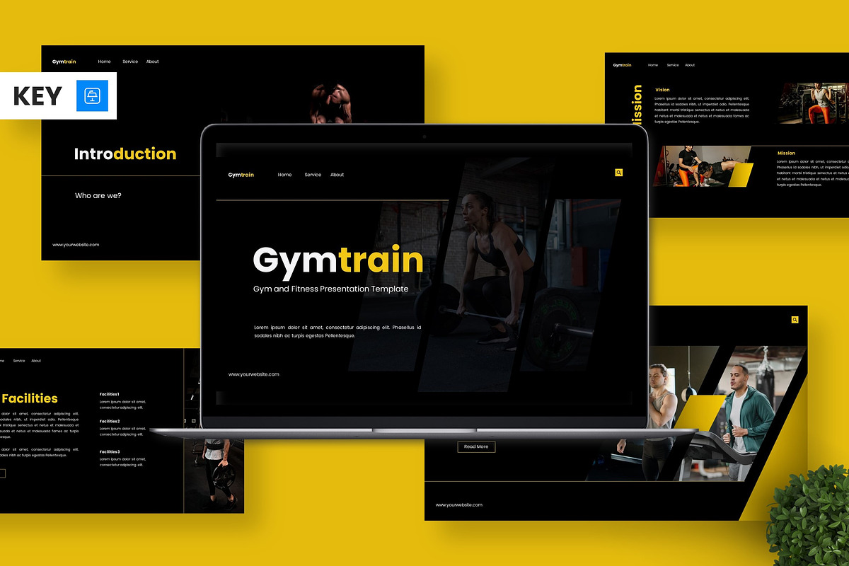 Gymtrain - Keynote Templates, a Presentation Template by Deepslide Studio (Photo 1 of 6)