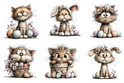 Whimsical Easter Cats Clipart, an Illustration by Dream Creation (Thumbnail 6 of 7)