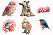 Whimsical Spring Animals Clipart, an Illustration by DreamArtGraphic (Thumbnail 4 of 8)