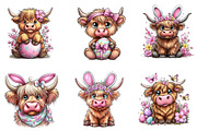 Easter Highland Cow Clipart, an Illustration by Dream Creation (Thumbnail 2 of 6)