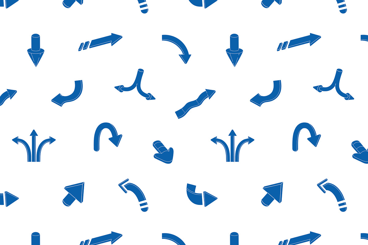 Arrows signs set + seamless patterns, an Object Illustration by PaperTrident (Photo 4 of 6)