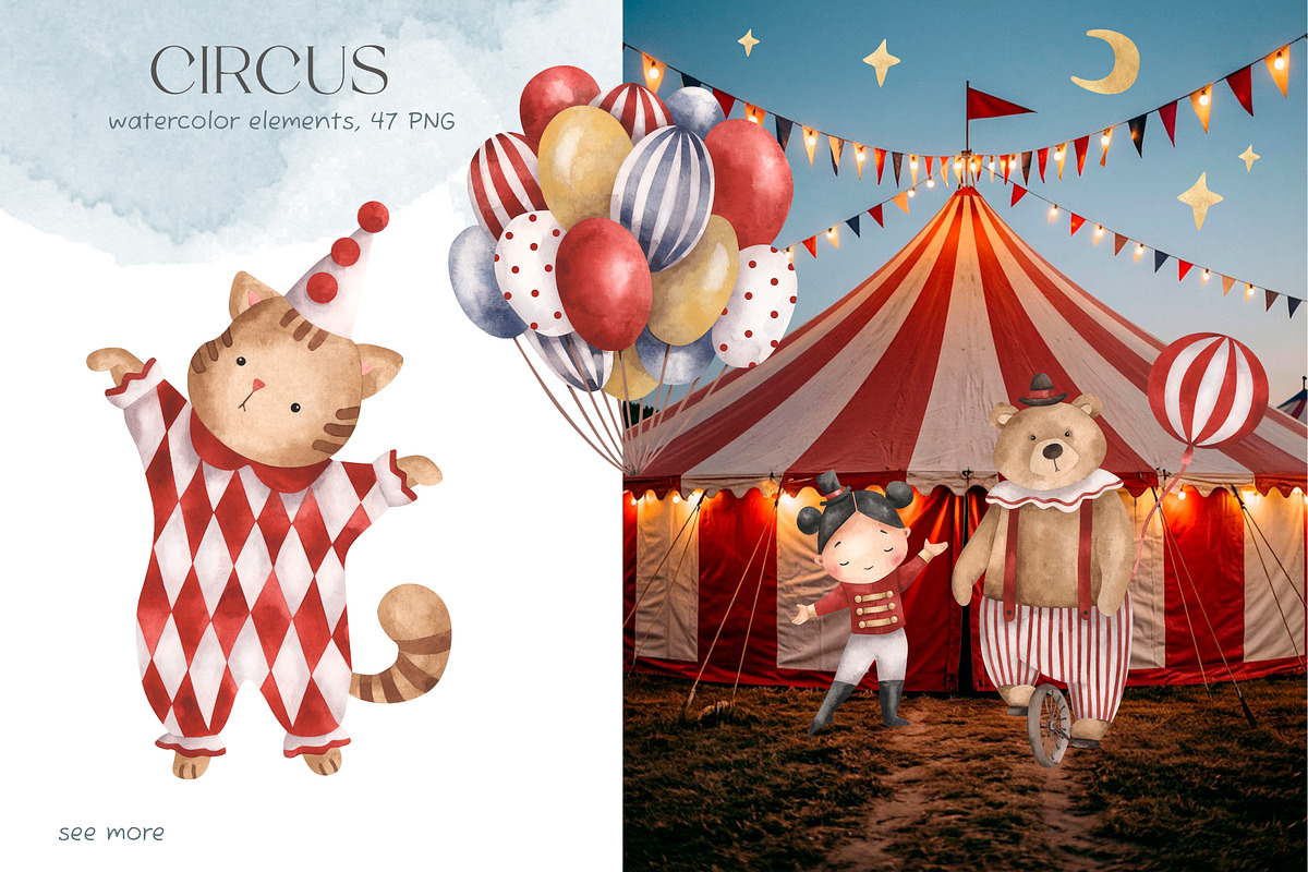 Circus, an Animal Illustration by NellyaEgorova (Photo 2 of 7)