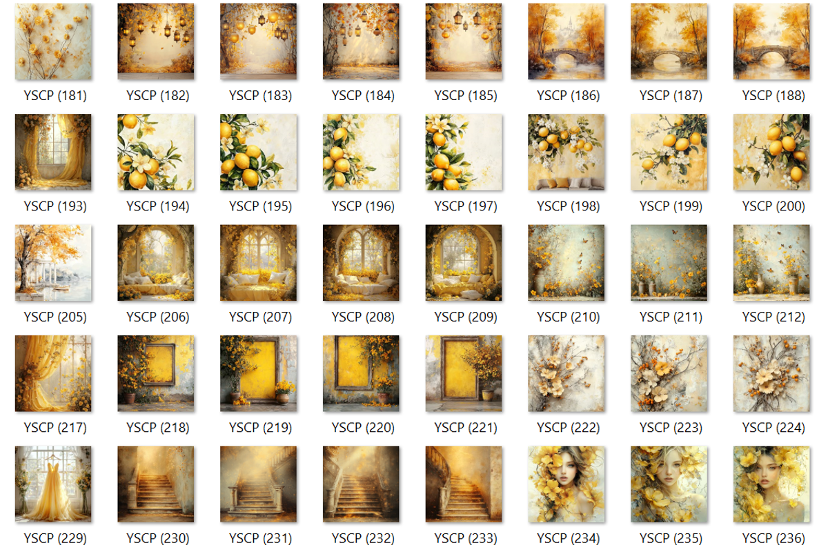 360 Yellow Shabby Chic Pages, an Illustration by HubbaDigitals (Photo 2 of 7)