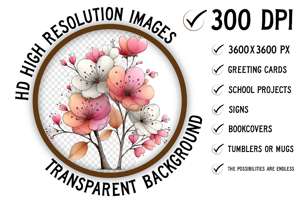 Whimsical Flowers Spring Clipart Png, an Illustration by Craft Nest (Photo 2 of 11)