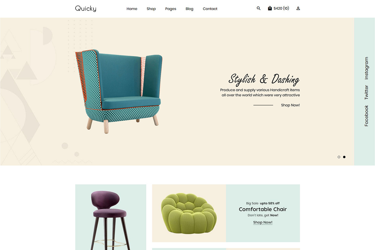 Minimal eCommerce Template - Quicky, a Bootstrap Template by HasThemes (Photo 1 of 3)