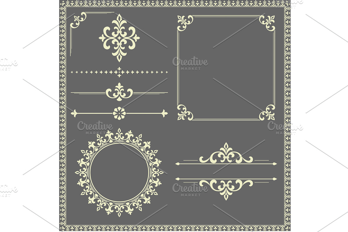 Vintage Set. Floral elements for, an Illustration by RODINA