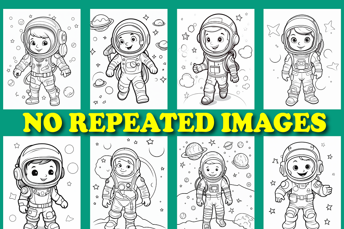 200 Space Coloring Pages for Kids, a Brochure Template by Design Station (Photo 4 of 6)