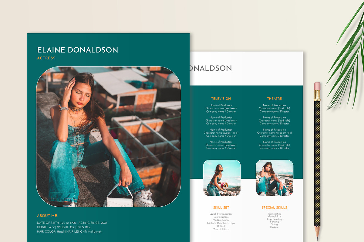 Actor, Actress Resume, a Resume Template by Stanin Studio (Photo 2 of 10)