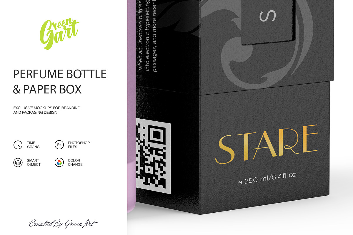 Perfume Bottle & Paper Box Mockup, a Product Mockup by Green Art (Photo 6 of 7)