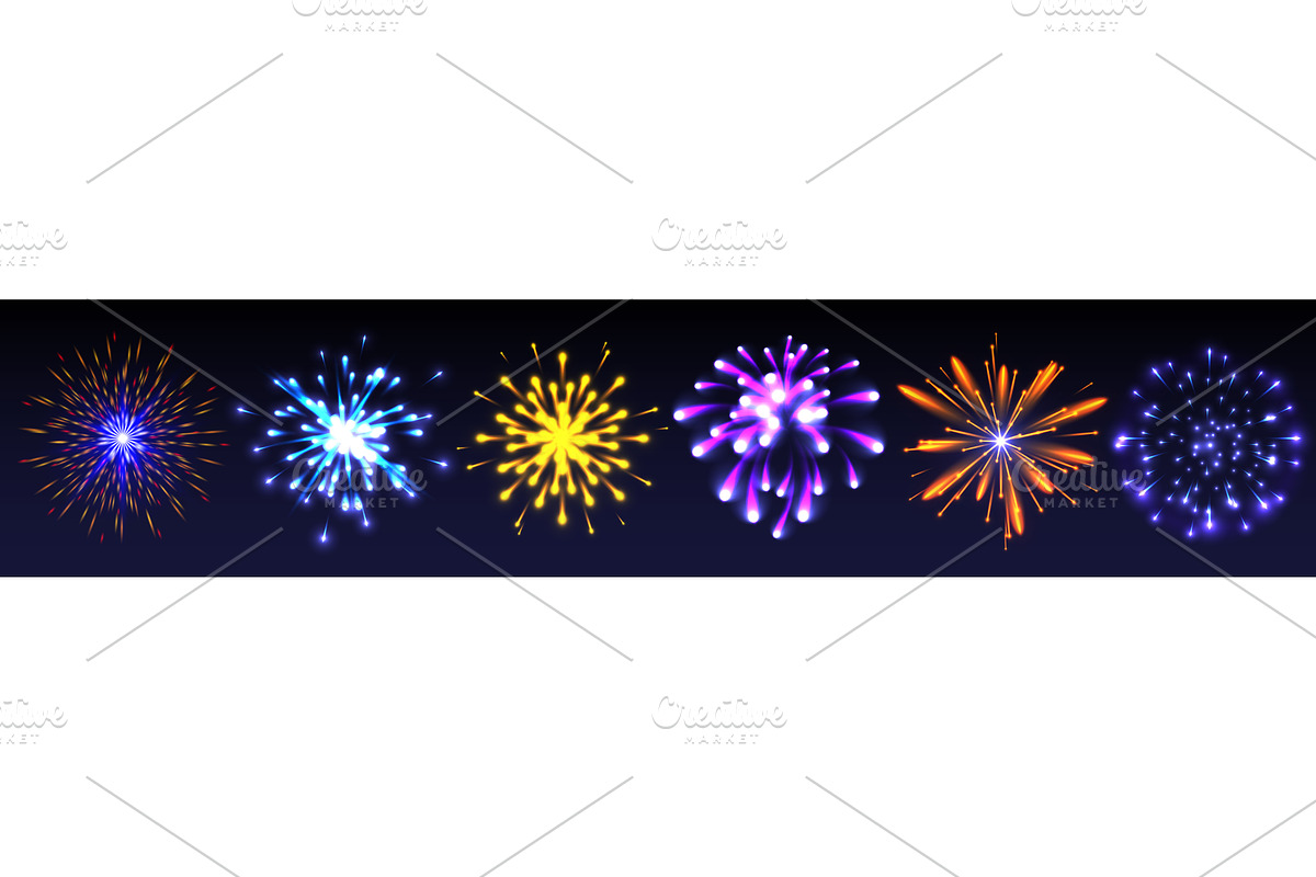 Firework effect set with colorful, an Object Illustration by art PVP - market