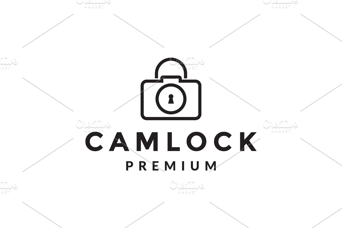 line camera with pad lock logo design