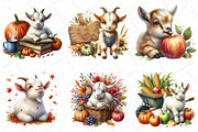 Watercolor Autumn Goat Clipart, an Illustration by DreamPrint404 (Thumbnail 3 of 6)